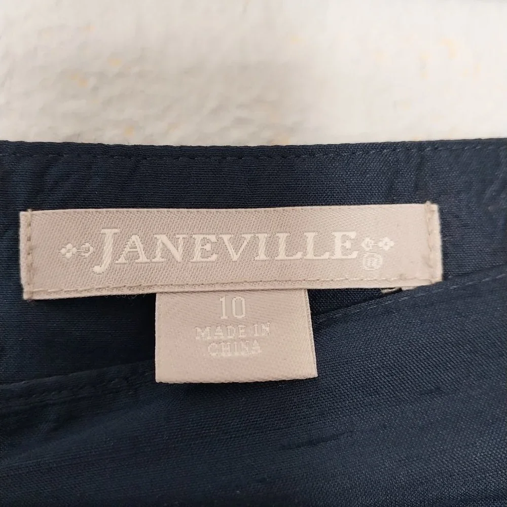 Janeville A-Line Blue Embroidered Silk Skirt  with Beading Detail NWOT - Picture 3 of 4